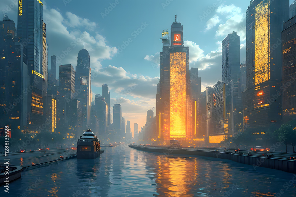 Fototapeta premium Various financial transactions via mobile phone It is very popular in this era