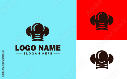 Culinary School icon Cooking academy Culinary institute Chef school flat logo sign symbol editable vector