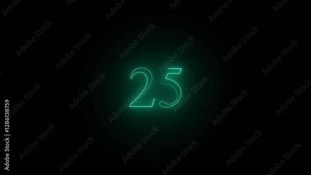 cayan color Bright neon countdown animation.black background from 1 to 30 , and 4k video. cayan color Bright neon countdown animation.black background from 1 to 30 , and 4k video.