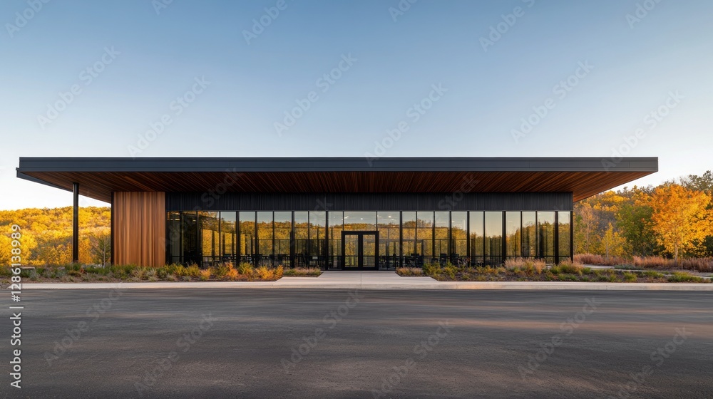 modern architectural building with large glass windows. modern architectural building with large glass windows.