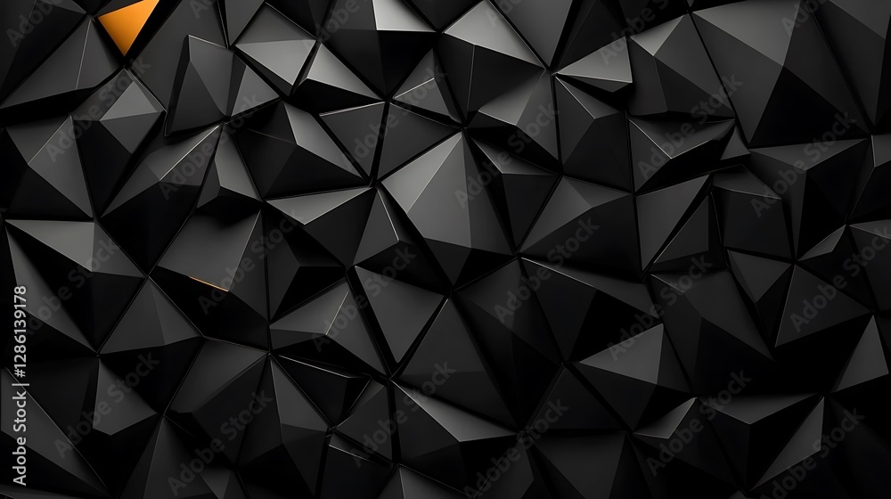 Dark Triangular 3D Render: Abstract Geometric Wall Texture AI Generated Dark Triangular 3D Render: Abstract Geometric Wall Texture AI Generated