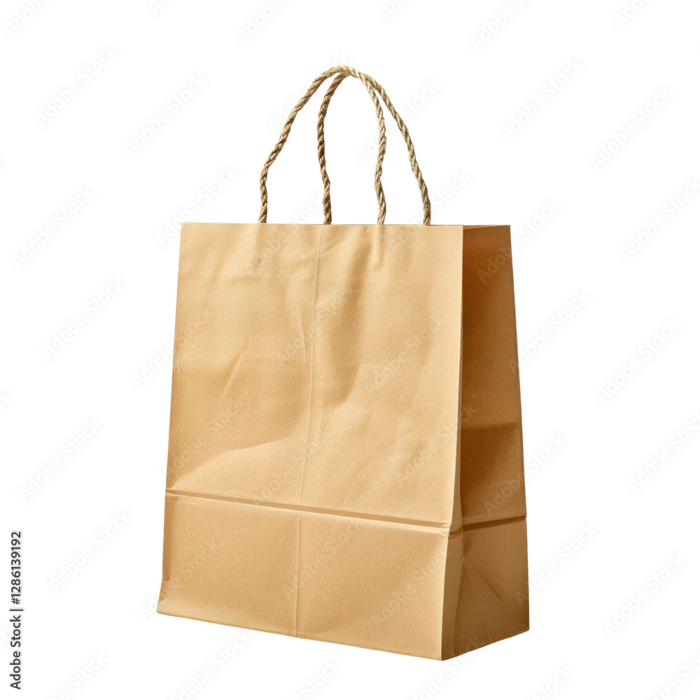 plain brown paper shopping bag with twisted handles, ideal for retail use. This eco friendly bag is perfect for carrying items and promotes sustainable shopping practices