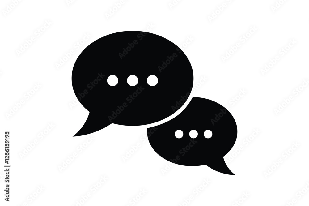 Flat Chat Dialogue Icon, chat notification icon, messaging icon, chatbot icon, chat symbol Flat Chat Dialogue Icon, chat notification icon, messaging icon, chatbot icon, chat symbol