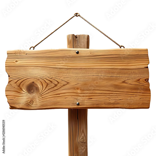 wooden sign isolated on white background