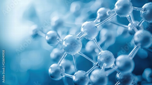 Complex molecule with multiple components illustrating scientific structures and chemical bonds clearly