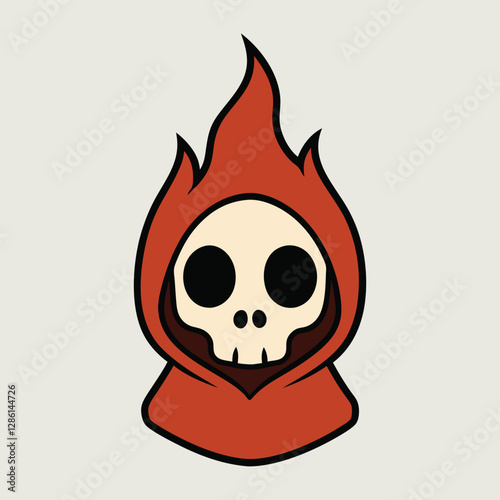 Skull on fire vector