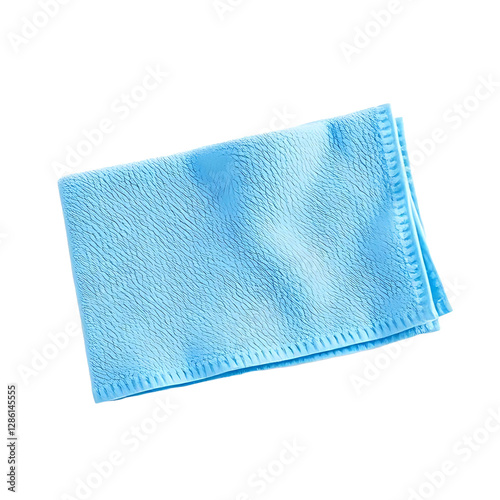 blue Microfiber cloth for cleaning isolated on transparent background