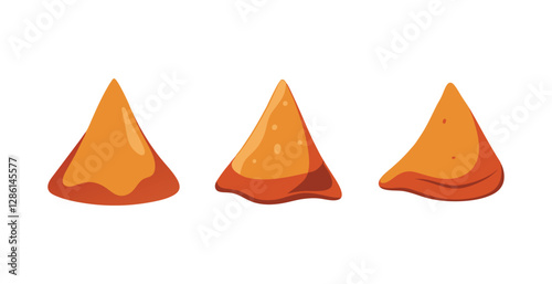 Vector Samosa Icons - Snack Illustration Set.