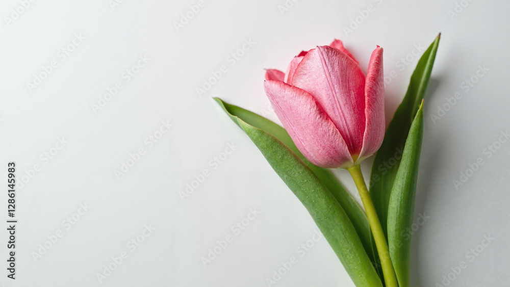 Elegant Pink Tulip on White: Perfect for Mother's Day Promotions, Floral Arrangements, Greeting Cards, and Personalized Gifts Elegant Pink Tulip on White: Perfect for Mother's Day Promotions, Floral Arrangements, Greeting Cards, and Personalized Gifts