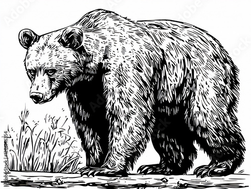 Cute Isolated Bear Illustration: Simple Clean Design for Creative Projects and Merchandise Worldwide