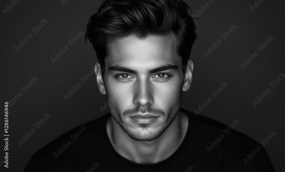 Male portrait in dramatic lighting Male portrait in dramatic lighting