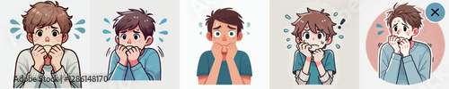 Vector of a person feeling panic and fear