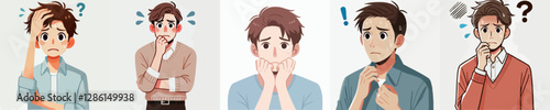 Vector of a person feeling panic and fear
