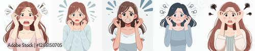 Vector of a person feeling panic and fear
