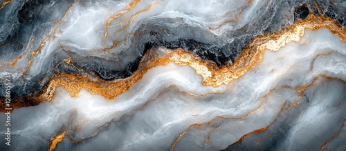 Panel kuchenny z motywem Abstract marble texture with gold veins.
