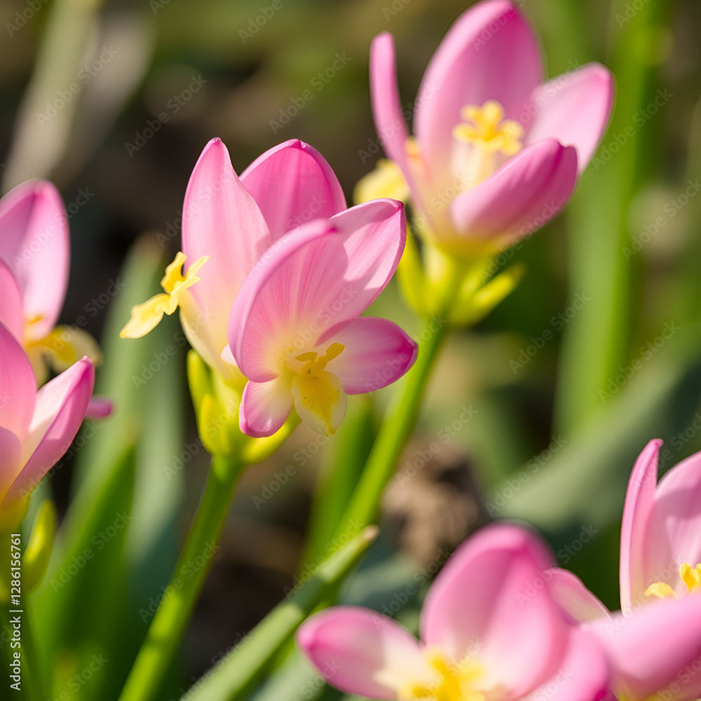 pink and white tulips