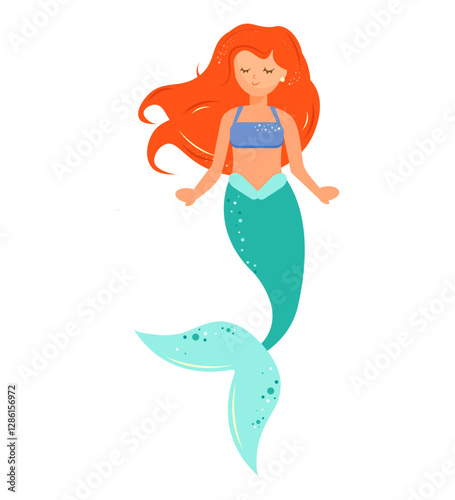 mermaid isolated on white background