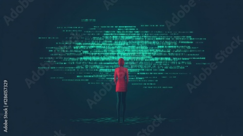Search bar concept with prompt word for artificial intelligence illustration on the scattered text background. Ready to use the command prompt 