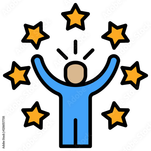 Self Confidence Lineal Color Icon