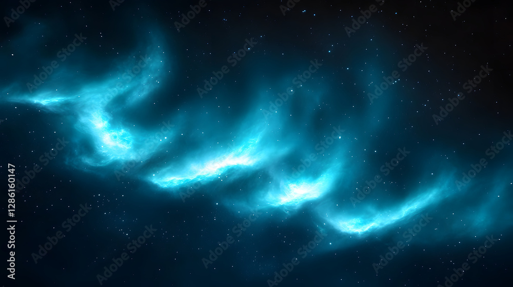 Fototapeta premium Celestial Dance: Captivating view of nebula of gas and dust within a galaxy, painted across the cosmic expanse, evoking a sense of wonder and the sublime