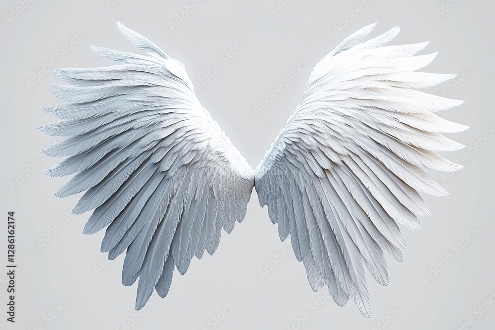 3D Rendered White Angel Wings Symmetrical Composition, Feathery Detail, Purity Concept, 3D rendering, digital art, wings Angel Wings, 3D model 3D Rendered White Angel Wings Symmetrical Composition, Feathery Detail, Purity Concept, 3D rendering, digital art, wings Angel Wings, 3D model