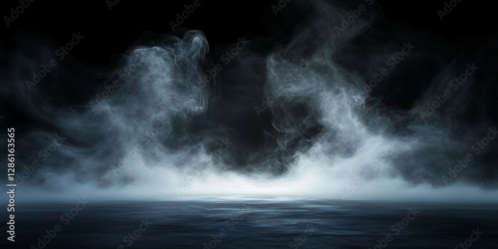 Obraz premium Dark Misty Scene Digital Composition, Smoke Texture, Atmospheric Background, Smoke effect, abstract background Smoke, digital art