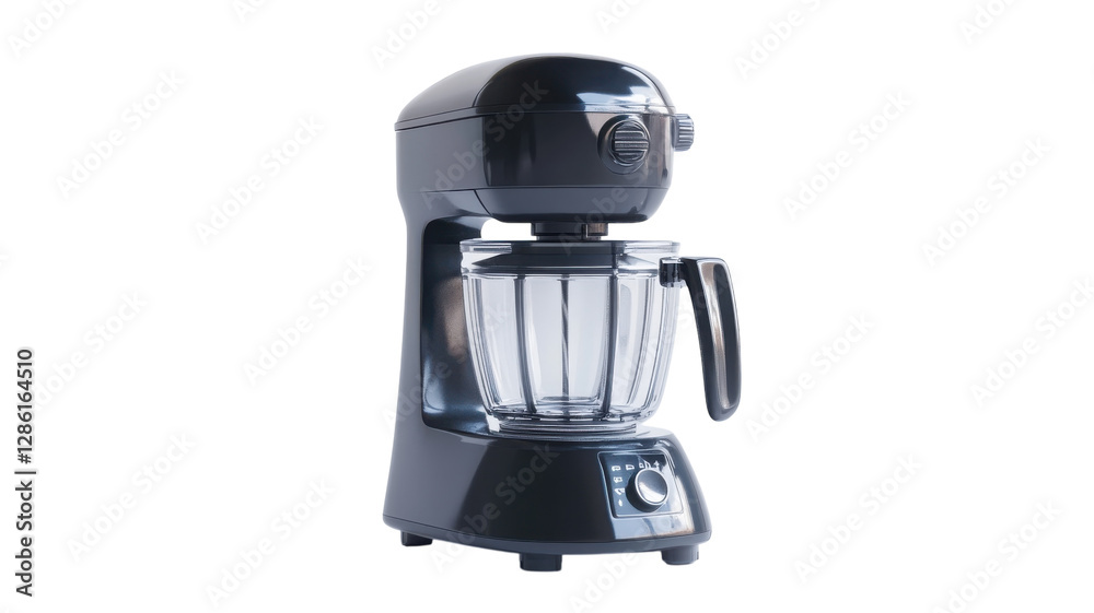 Kitchen appliance stands ready for baking tasks with sleek design and glass mixing bowl in modern kitchen setting Kitchen appliance stands ready for baking tasks with sleek design and glass mixing bowl in modern kitchen setting