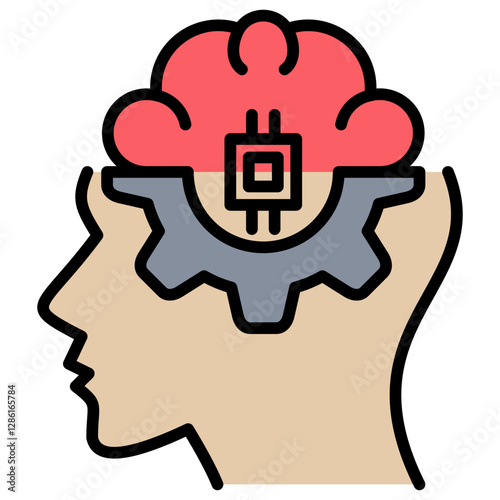 Artificial Intellegence Lineal Color Icon