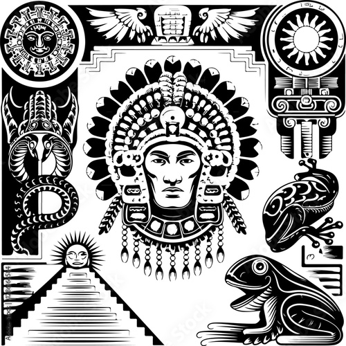 Mayan Jaguar Art Vector, Ancient Mayan Jaguar Illustration, Mayan Jaguar Symbol Design, Tribal Jaguar Mayan Style, Jaguar Totem Mayan Art, Mayan Jaguar Head Vector, Aztec Mayan Jaguar Element, Mayan C