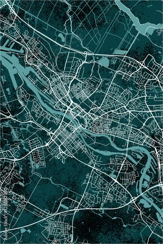 Bremen vector minimalist street map of a German city on a dark grunge background