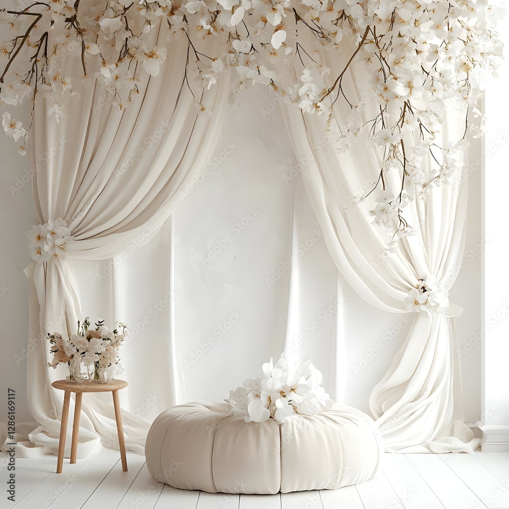 Background wedding with flowers generative AI Background wedding with flowers generative AI