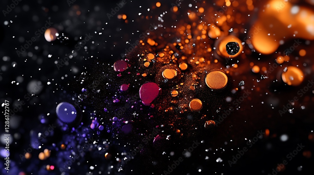 Obraz premium Vibrant Color Burst: Abstract Fluid Art Photography in Dark Background AI Generated