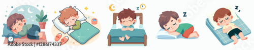 Vector of a child sleeping soundly