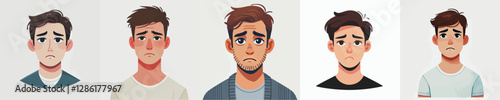 Vector of a person who is sad and disappointed