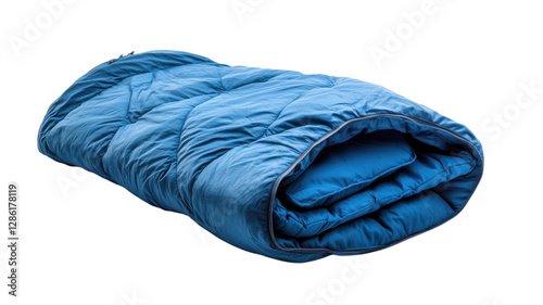 Cozy blue sleeping bag ideal for camping trips and outdoor activities during various seasons