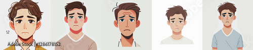 Vector of a person who is sad and disappointed