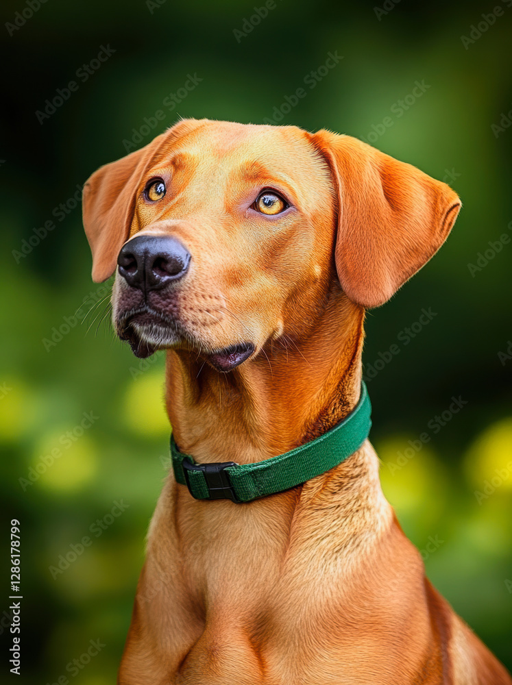 This captivating portrait showcases a handsome dog with deep, expressive eyes.