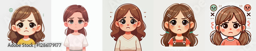 Vector of an angry and disappointed child