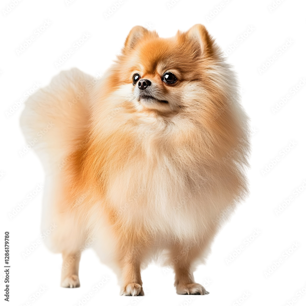 Pomeranian standing isolated die cut 