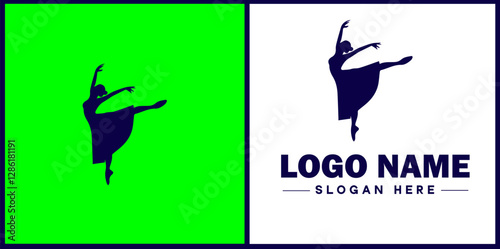 Dance Studio icon Dance academy Dance school Dance center flat logo sign symbol editable vector