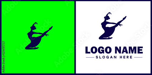 Dance Studio icon Dance academy Dance school Dance center flat logo sign symbol editable vector