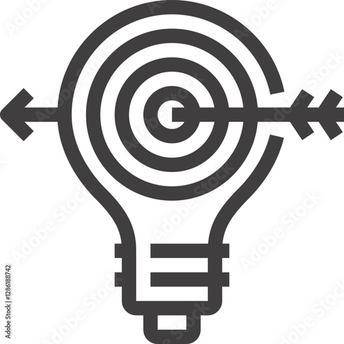 aspirations flat line web icon concept