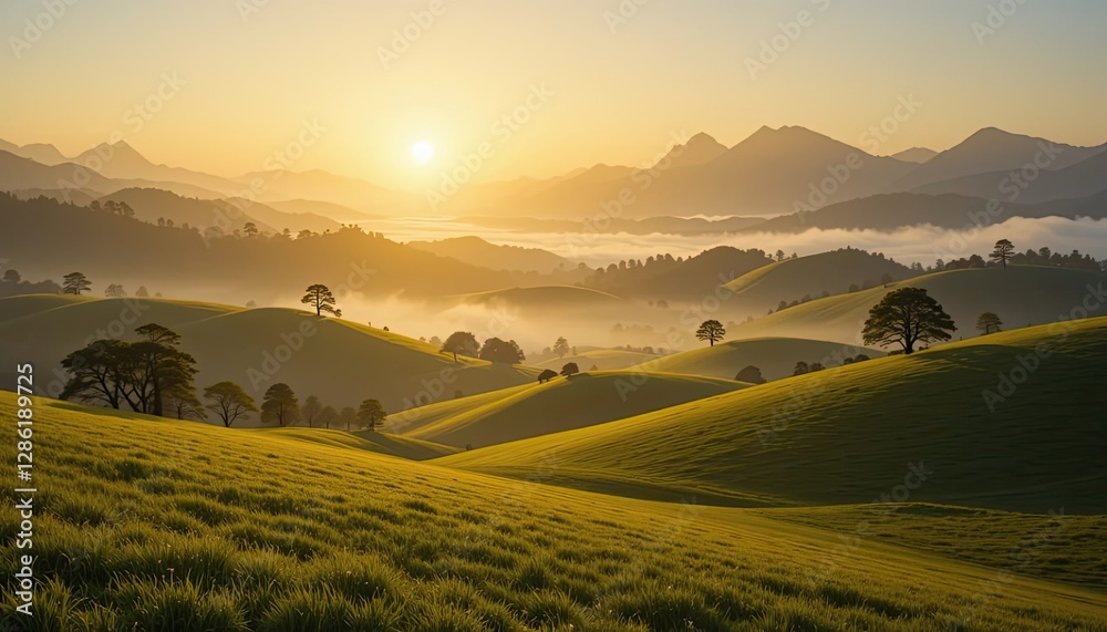Fototapeta premium sunrise over the mountains