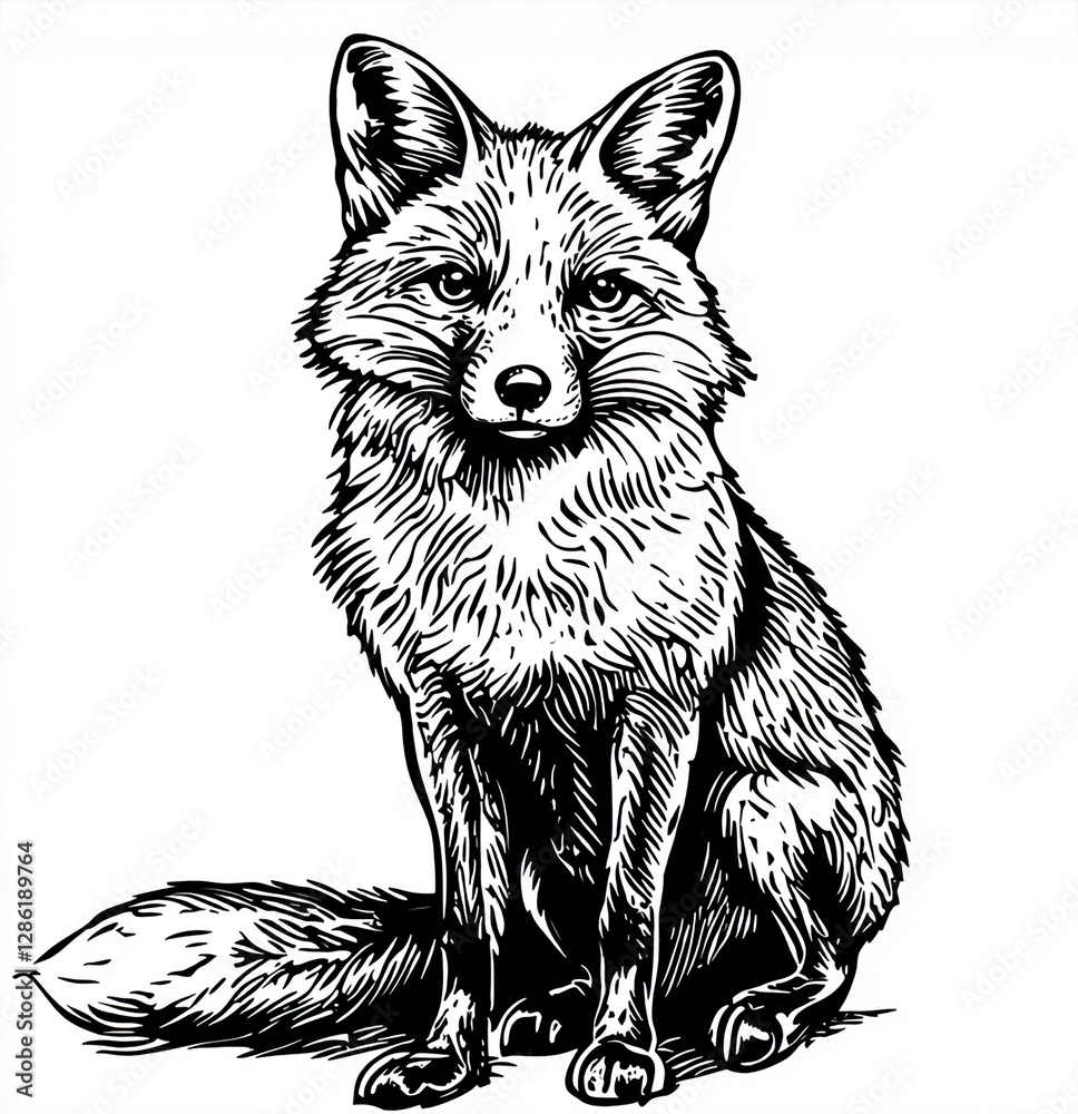 Fototapeta premium fox in a white background