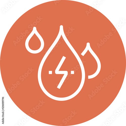 water energy flat line web icon concept