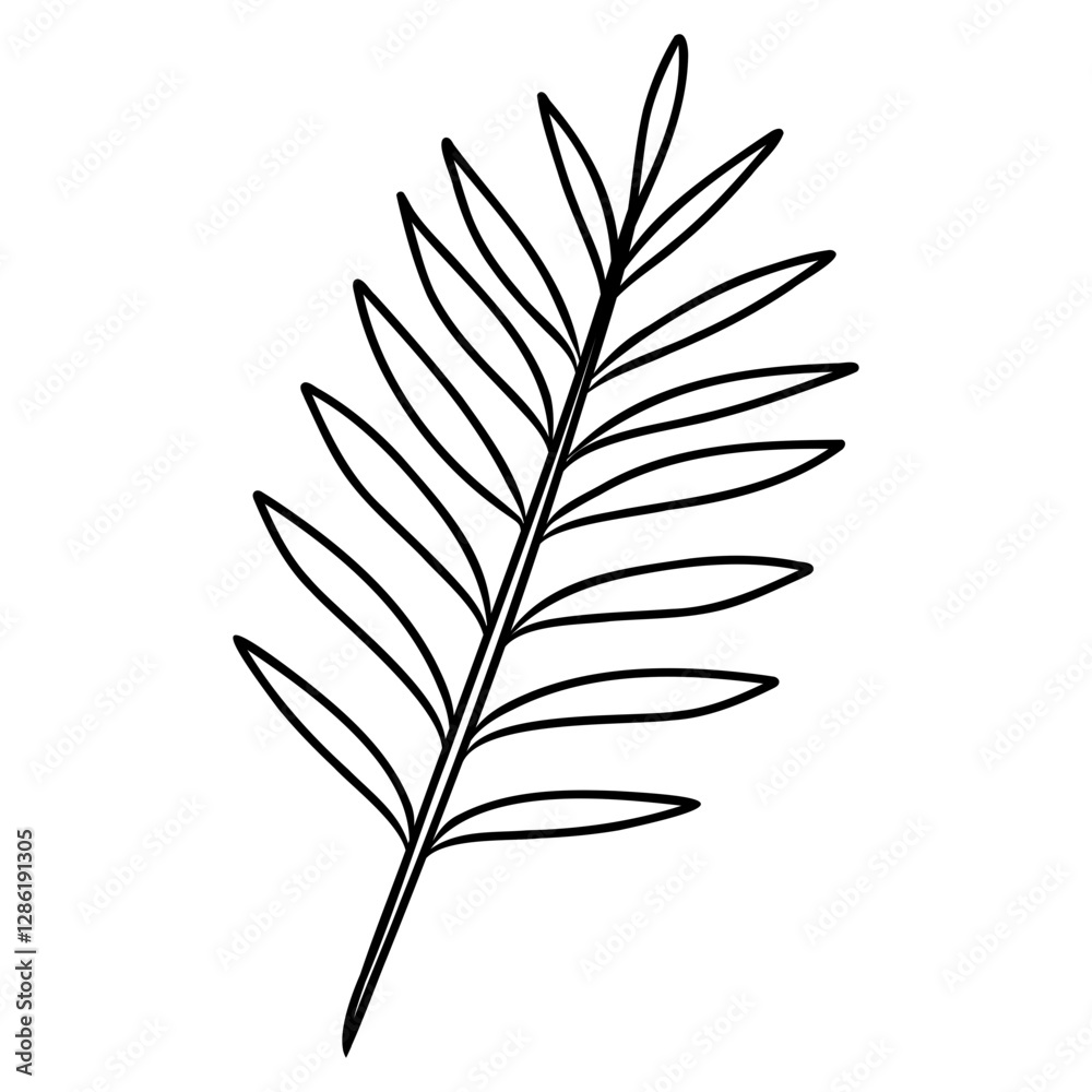 Fototapeta premium vector illustration of branch leaf