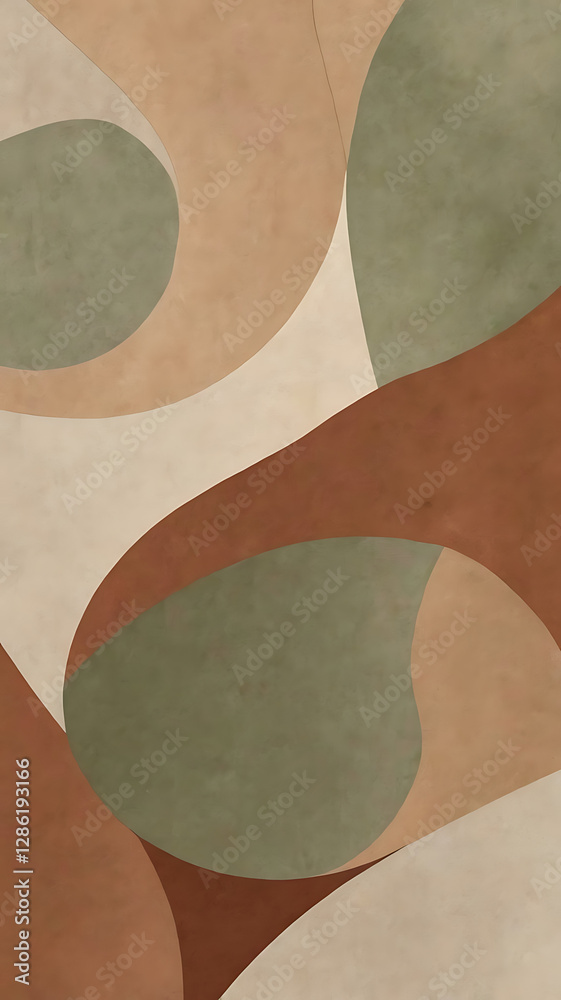 Minimalist abstract shape background with overlapping organic forms in soft neutrals like beige, terracotta, and pale olive green for a contemporary, artistic style.
Minimalist abstract shape background with overlapping organic forms in soft neutrals like beige, terracotta, and pale olive green for a contemporary, artistic style.