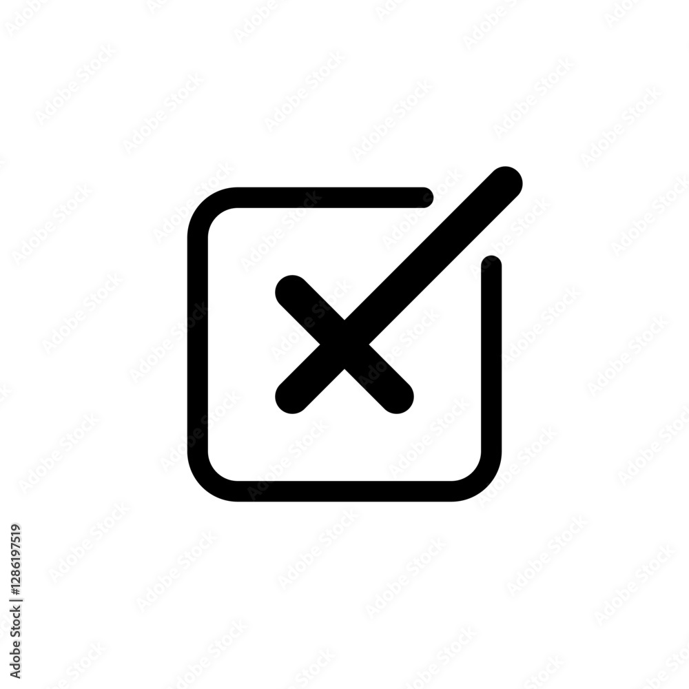 Cross box icon. X mark sign symbol Cross box icon. X mark sign symbol