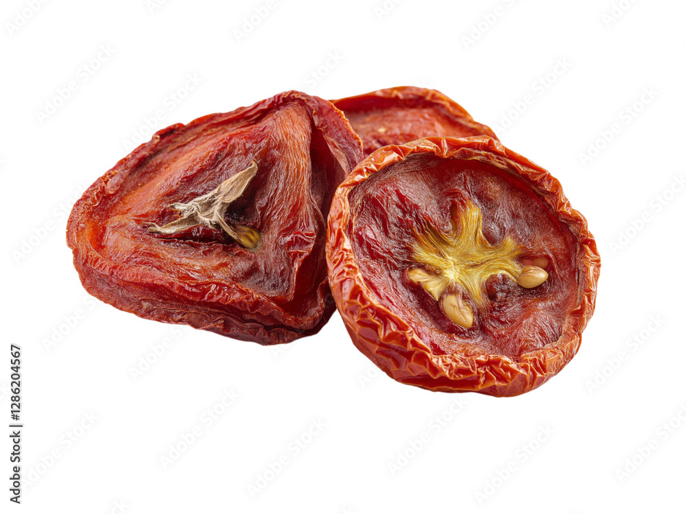 Obraz premium dried Tomato isolated on white background, full depth of field