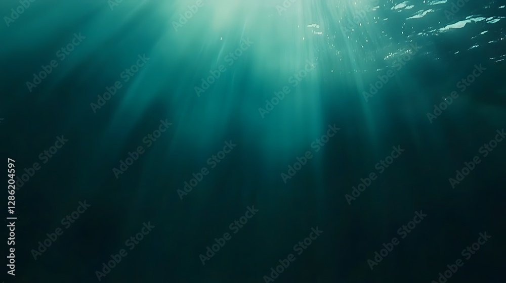 Fototapeta premium Captivating close up of a vibrant underwater scene at sunset featuring a mesmerizing blend of crimson and teal hues with a cinematic motion blur effect creating a dreamy ethereal atmosphere